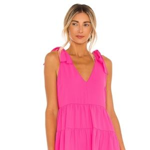 Amanda Uprichard Scalloped Hot Pink Dress